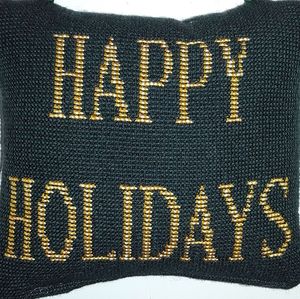 HAPPY HOLIDAYS Hanging Doorknob Ornament Pillow